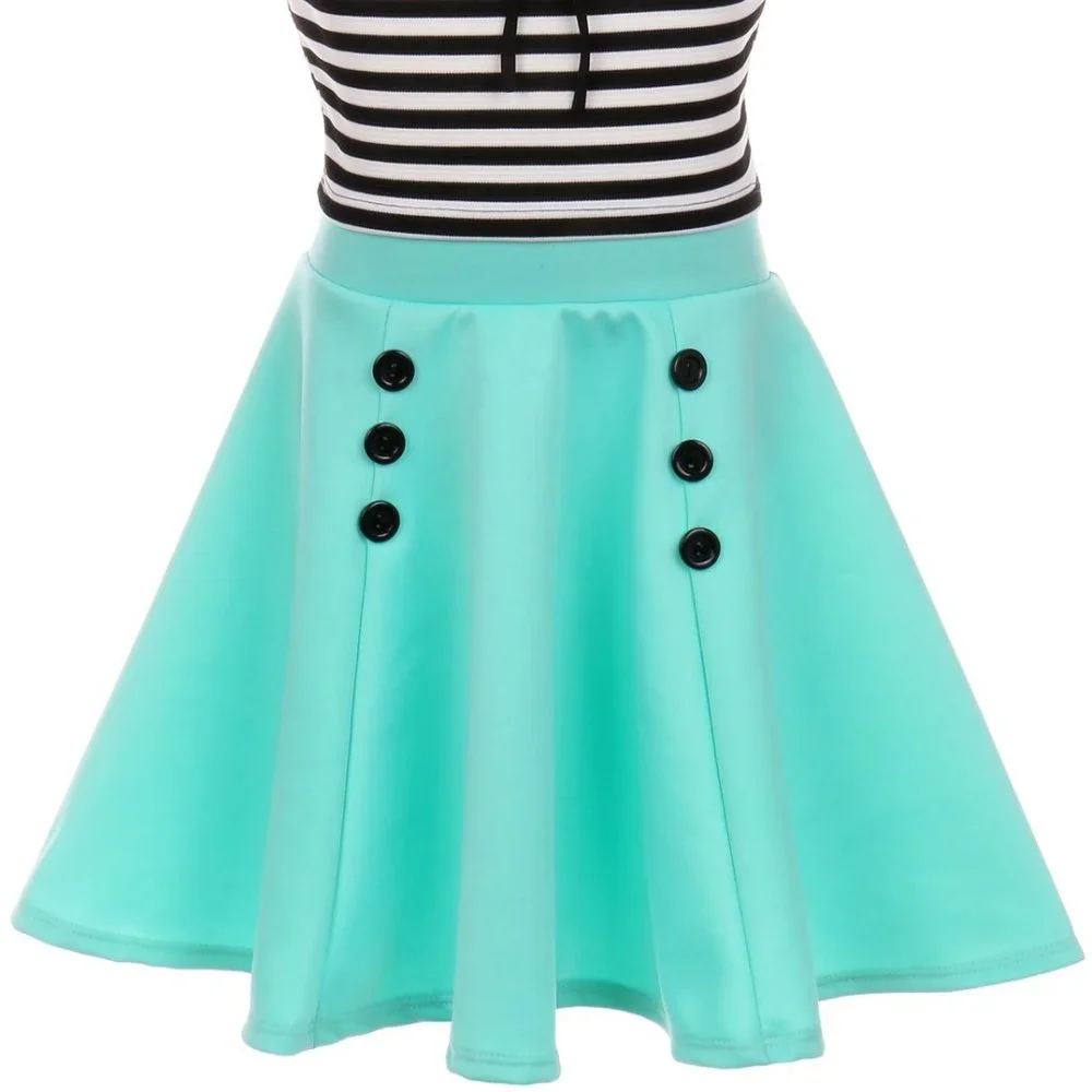 Toddler Girl Top Skirt Set Dress Striped Crop Top Flyer Skirts Casual Girl Dress